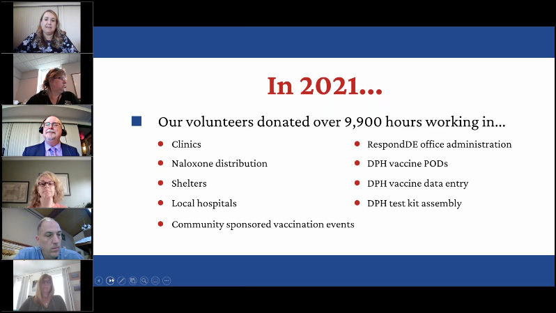 2022 RespondDE Volunteer Recognition event screenshot